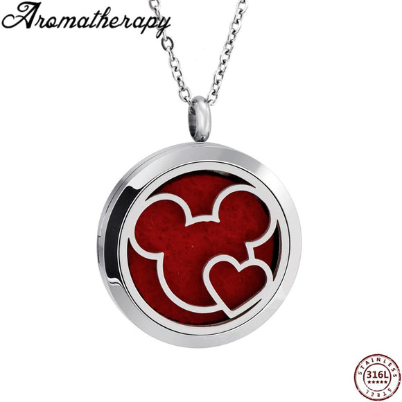 Oil Aromatherapy Stainless Steel Round-heart Locket