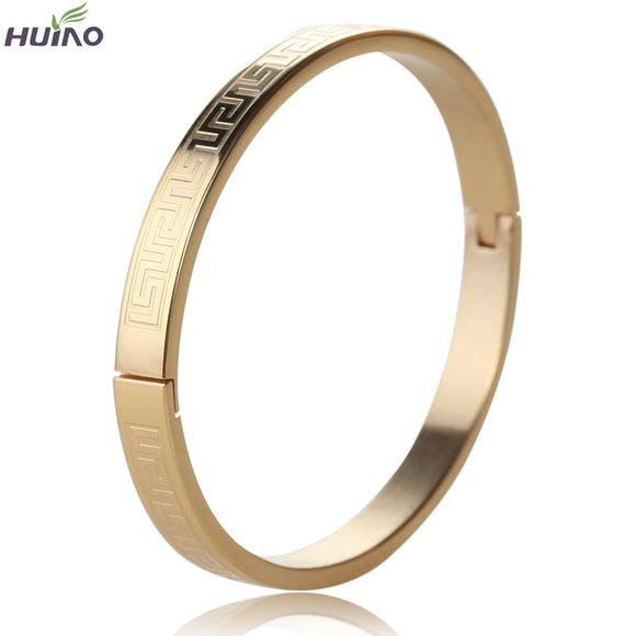 New Arrival 4styles Different Pattern Gold Color Fashion Charm Multilayer 316L Stainless Steel Bangle for Women