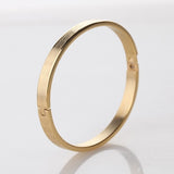 New Arrival 4styles Different Pattern Gold Color Fashion Charm Multilayer 316L Stainless Steel Bangle for Women