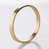 New Arrival 4styles Different Pattern Gold Color Fashion Charm Multilayer 316L Stainless Steel Bangle for Women