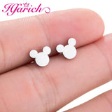 Hfarich Stainless Steel Mickey Stud Earrings for Women Everyday Jewelry Gift Cute Rabbit Butterfly Crane Earring New Accessories