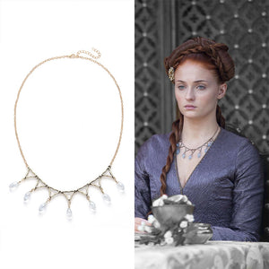 GOT Sansa Stark Poison Wedding Necklace Replica Handmade Jewelry with Purple Crystals Necklace Game of Thrones Cosplay Costume