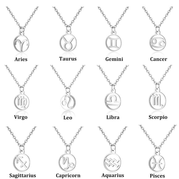 Stainless Steel Zodiac Sign Necklaces