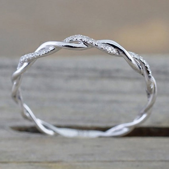 Twist Rope Ring In Stainless Steel Bijoux