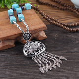 2019 New Round Plate Nepal Flower Pendant Ethnic Necklace Egypt Elephant Necklace Coconut Beads Necklace Sweater Necklaces