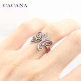 CACANA  Butterfly Stainless Steel Ring For Women