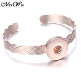 Rose Gold Stainless Steel Snap Button Bracelet