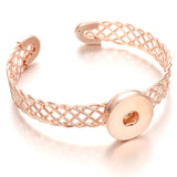 Rose Gold Stainless Steel Snap Button Bracelet