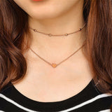 Double Layers Choker Heart Necklace