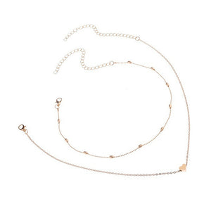 Double Layers Choker Heart Necklace