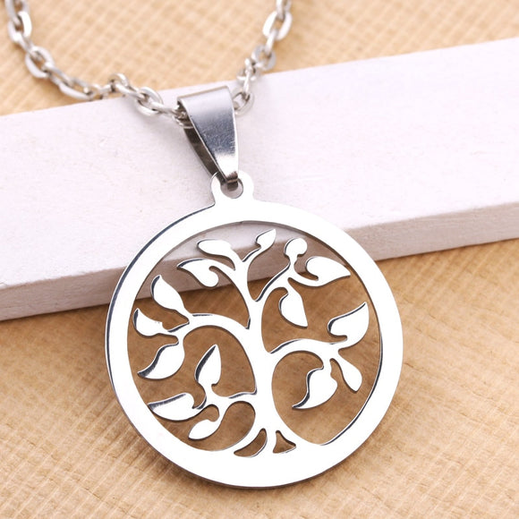 Tree of Life Silver Stainless Steel Pendant