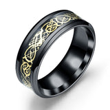 Red Blue Black Dragon Stainless Steel Rings for Men